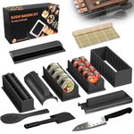 Sushi Making Kit, Premium 12 Pcs DIY Sushi Tool Set With Rice Roll Mold, DIY Sushi Roller Tool, Sushi Tools with Bamboo Sushi Mats, Sushi Rice Roll Mold Shapes, Sushi Maker Set for Beginners Home