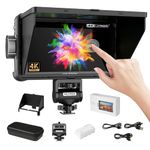 VILTROX DC-550 Pro 5.5 Inch Touchscreen Camera Field Monitor, 4K HDMI, 1200 nits, 160° Wide View Angle, Camera Monitor with Battery, Sunshade Hood, 3D Lut, Peaking Focus Assist, DC 12V Type-C 5V in