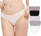 LingDooo Women 5Pairs Pure Natural Silk Panties Very Soft Thin Briefs Breathable Smooth Healthy Bikini Underwear, Style#2, X-Small