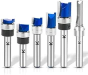 NICAVKIT 6Pcs Pattern Flush Trim Router Bits 1/4 Inch Shank, Carbide Tipped Template Top Bearing Flush Trim Cut Router bit Set, Pattern and Mortising Trim Router Bit for Wood Trimming