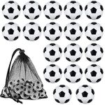 Coopay 18 Pieces 32mm Foosball Balls Table Football Soccer Replacement Balls Multicolor Official Tabletop Game Balls with a Black Drawstring Bag (Black/White Pentagon)