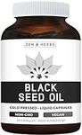 Black Seed Oil - 90 Softgel Capsules (Non-GMO & Vegetarian) Premium Cold Pressed Nigella Sativa Producing Pure Black Cumin Seed Oil with Vitamin E - 500mg