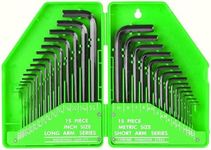 OkeanosHaven 30pcs Allen Key Set Imperial & Metric Hex Allen Wrench Folding Key Set with Case Short & Long Arm - Allen Wrench Set Inch/Metric MM(0.7mm-10mm) SAE(0.028"-3/8)