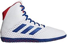 adidas Men's Mat Wizard 4 Wrestling Shoes, White/Royal/Red, Size