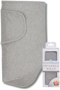 Miracle Blanket Baby Sleep Wearable Swaddle Wrap for Newborn Infant Boy or Girl 0-3 Months, Gray