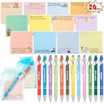 Gifts for Coworker, Funny Pens with Sarcastic Sayings + Sticky Notes, Work Gift Bulk for Adults Christmas Office Supplies Set