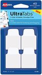 Avery Mini Ultra Tabs, 1" x 1.5", 2-Side Writable, White, 40 Repositionable Tabs (74788)