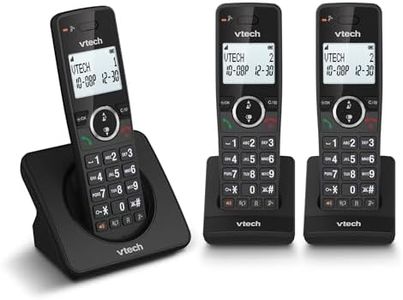 VTech ES2002 DECT Cordless Phone with Nuisance Call Blocker,Easy-to-Read Backlit Display,ECO Mode,Landline Phone with 18 Hours Talk-time,Volume Booster,Handsfree Speakerphone,Speed Dial,Trio Handset
