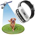FOCUSER GPS Wireless Dog Fence System, Electric Satellite Technology Pet Containment System by GPS Signal for Dogs and Pets with Waterproof & Rechargeable Collar Receiver, Container Boundary (White)