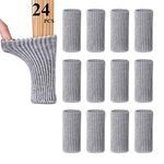 UrsoKuz 24PCS Chair Leg Socks High Elastic Floor Protectors Non Slip Chair Leg Feet Socks Covers Furniture Caps Set, Fit Girth from 2.7" to 7", Knitted Furniture Socks Grey