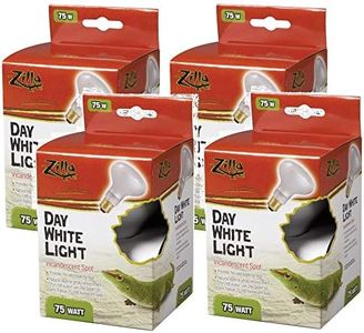 Zilla 4 Pack of Day White Light Incandescent Spot Heat Bulbs, 75 Watts, for Reptile Basking