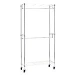 Amazon Basics Double Rod Garment Rack / Clothes Rail with Height-Adjustable Shelves - 181kg Max Weight, Chrome, 91 x 36 x 183 cm