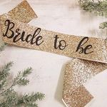 Party Propz Bride To Be Sash - Set of 1 | Bride To Be Decoration Set Combo | Glitter Sash | Bridal Shower Decorations Kit | Spinster Party Decorations For Women | Bride To Be Sash Bachelorette Party