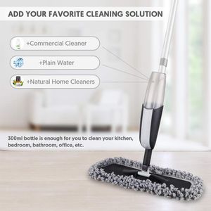 MANGOTIME Spray Mop – Black Floor Cleaning Mop