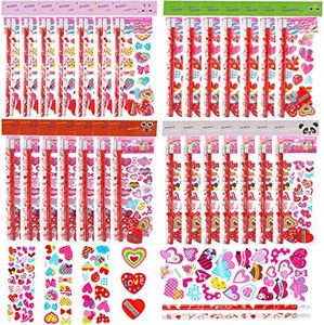 BILLMOSS Valentines Day Stationery Set, 28 Pack Assorted Valentines Stationery with Greeting Cards for Kids School Gift Exchange