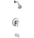 Kohler TS15601-4-CP Coralais(R) Rite-Temp(R) Bath and Shower Valve Trim with Lever Handle, NPT Spout and 2.5 GPM Showerhead