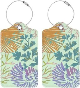 Luggage Tags for Suitcases, 2 Pack Cute PU Leather Luggage Tag TSA Approved with Stainless Steel Loop and Address Card Baggage Tag for Travel&Hotel Stays&Cruise Ships&Shipping and Mailing