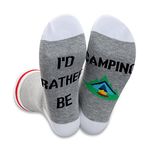 2 Pairs Novelty I'D RATHER BE CAMPING Socks Gift For Men (rather be camping socks CA)