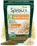 Nature Jims Mung Bean Sprout Seeds – 16 Oz Sprouting Seeds – Premium Mung Bean Seeds – NON GMO- Resealable Bag for Longer Freshness – Rich in Vitamins, Minerals, Fiber
