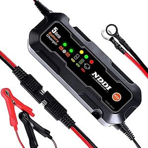 NDDI Car Battery Charger, 6V 12V 5A Quick Smart Trickle Battery Charger for Motorcycle Car Boat Lawn Mower