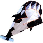 Touch the sky | 3D Kite for Kids and Adults | Easy to Assemble & Fly | Outdoor Games and Activities Toy | Frameless Soft Parafoil Giant Dolphin Whale Kites