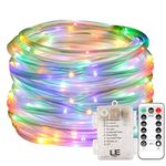 LE Rope Lights 33ft/10m 120 LEDs Dimmable Waterproof 8 Modes Battery Powered Garden Patio Party Christmas Outdoor Decoration (RGB)