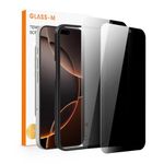 GLASS-M [2 Pack] Privacy Screen Protector for iPhone 16 Pro Max, 9H Hardness Anti-Spy Private Tempered Glass Film, Anti Scratch Exclusive Privacy Space, Case Friendly