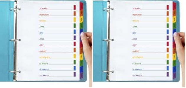 Monthly Dividers for 3 Ring Binder - (Set of 3), 8.5 x 11 Letter Size, Writable A-Z Tabs - Ideal for Organizing Paper at Work, School, or Home (Pack of 2)