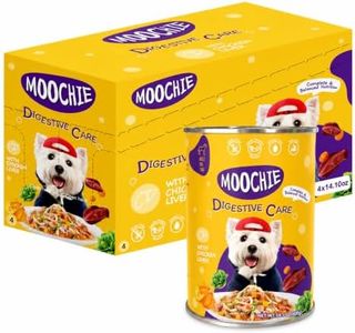 MOOCHIE Digestive Care Wet Dog Food - Chicken & Beef Liver - Grain Free - No Artificial Flavors or Preservatives - 4 × 14.10 oz cans