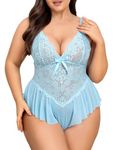 Avidlove Sexy Lingerie for Women Plus Size Teddy Bodysuit One Piece Chemise Lace Sleepwear Nightwear Fairy Lingerie