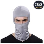 LEAGY 2Pack Balaclava,Candy Color Balaclava Face Mask Ski Mask Unisex Men Women Kids Light Gray