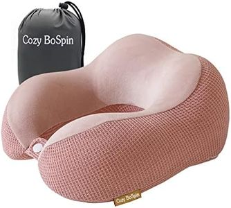 Cozy BoSpin Travel Pillow - Neck Pillow for Traveling, Memory Foam Portable Support Pillow,Comfortable and Lightweight Quick Pack for Camping,Sleeping Rest Cushio (Pink)