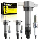 MOAUTO Set of 3 Ignition Coils Pack UF681 1321580003 & 3 PCS Iridium Spark Plugs Compatible with 2005-2015 Smart Fortwo 1.0L 0.8L Electric