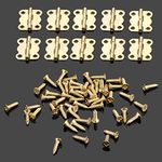 Shomy 50Pcs 16 * 13mm Gold Cabinet Hinges Furniture Accessories Jewelry Boxes Small Hinge Furniture Fittings For Cupboard With Screws