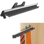 Leomix Sliding Closet 28 Tie Hanger Extendable Lateral Tie Rack Pull-Out Scarf Belt Storage Display Rail Organizer for Wardrobe, with 28 Hooks for Ties Scarves Belts Side Mount