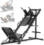 Mikolo Leg Press Hack Squat Machine Combo, Leg Press Machines for Home Gym with Linear Bearing, Hack Squat Machine with Rear and Front Band Pegs, Leg Machine for Full Range Leg Training, Black