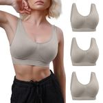 Love My Fashions® Women's Super Comfort Bra Nonpadded Pack of 1 & 3 Seamless Crop Top Bralette Everyday Wear Plus Size Sleep Yoga Stretch Sports Bras