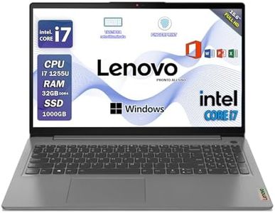Lenovo Notebook, i7, Pc portatile intel core 12th 10Core, Ram 32 Gb, Display 15,6" FHD IPS, SSD 1Tb, Wi-Fi, Bt, Tastiera retroilluminata, fingeprint integrato, Windows 11 Pro, Pronto all'Uso