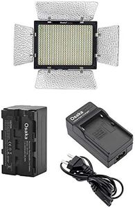Osaka Bi-Color Dimmable LED Video Light OS 576 Slim for Nikon Canon Sony Panasonic DSLR and Video Cameras and YouTube video shooting with F750 Battery 8000 mAh & Ultra Fast Charger