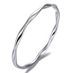 Mecool S999 Sterling Silver Bracelet Solid Twisted Ladies Bracelets Stackable Textured Bangles for Womens Bracelet | Gifts for Friends | Sterling Silver Jewellery for Girls