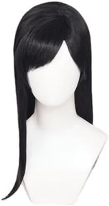 Anime Game Final Fantasy VII Cosplay Wig, Black Long Straight Hair for Tifa Lockhart, Role Play Halloween Props Accessories with Wig Cap