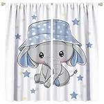 Denruny Cartoon Cute Elephant Curta