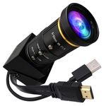 ELP 4K HDMI USB Camera Manual Zoom Webcam Dual Output Telephoto Camera for Computer TV Projector 5-50mm 10X Zoom Camera Mini Lightburn Camera Industrial USB Security Camera for Laptop Pi Jetson Nano