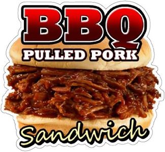 BBQ Pulled Pork Sandwich Concession Decal Restaurant