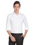 Arrow Men's Slim Fit Knitted Point Collar Solid Shirt (EB0T198IL1W_White