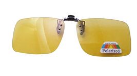 N Specs Polorized Ractangle Attachment Cover Goggles Style Clip For All Type Of Spectacle Frames Eyeglass And Sunglasses For Mens Womens Colour (YELLOW)