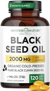 Organic High Potency Turkish Black Seed Oil Capsules, Cold Pressed, High TQ, 2 Month Supply, Non-GMO Black Cumin Nigella Sativa Oil for Immune Support, Joint, Digestive & Beauty, 1,000mg Dose (120ct)