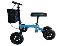 Adjustable Medical Folding Steerable Leg Knee Walker Scooter with Basket, Big Rubber Wheels -JG9158