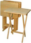 Casual Home 660-40 5 Piece Tray Table Set, Natural