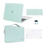 MOSISO Compatible with MacBook Air 13 inch Case 2021 2020 2019 2018 M1 A2337/2179/1932, Hard Shell for MacBook Air M1 Case 13.3 inch &Bag&Keyboard Skin&Webcam Cover&Screen Protector, Mint Green